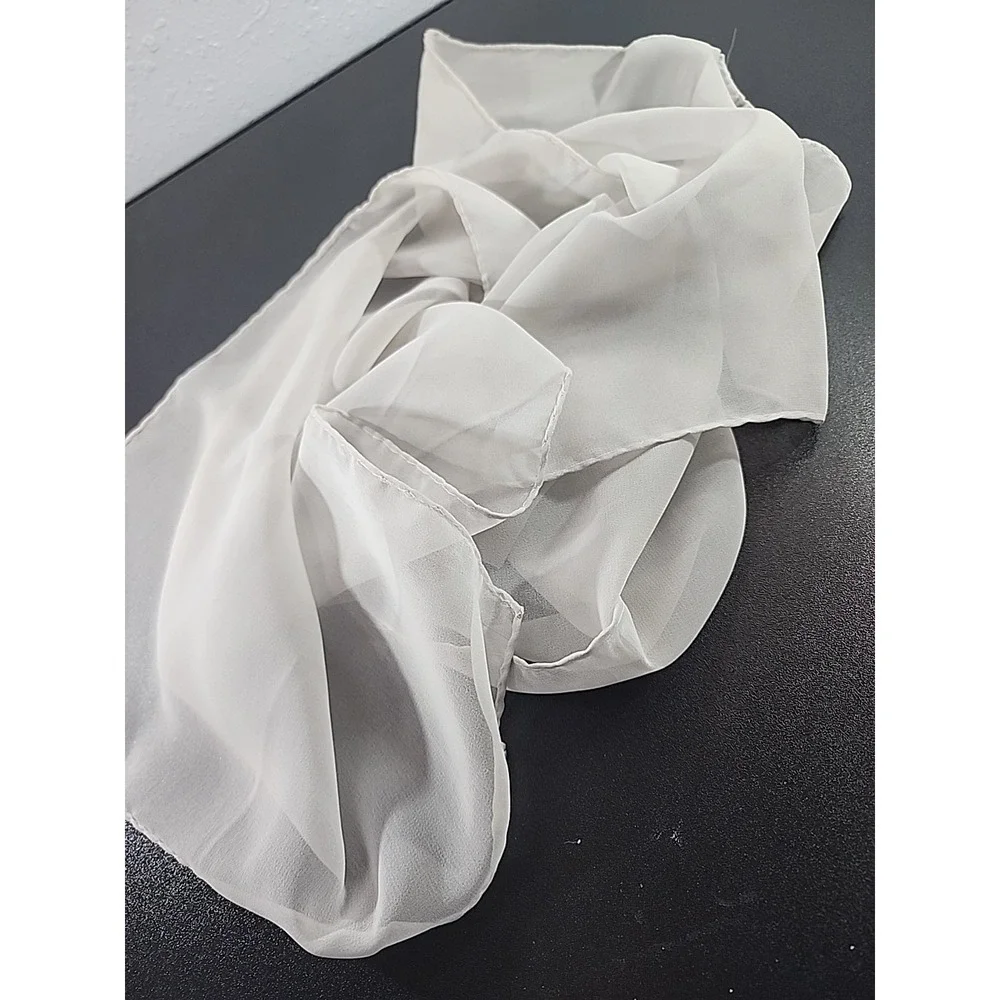 Vintage 50s-70's Glentex Sheer Gray Polyester Rectangle Scarf  Mod, - Picture 2 of 4